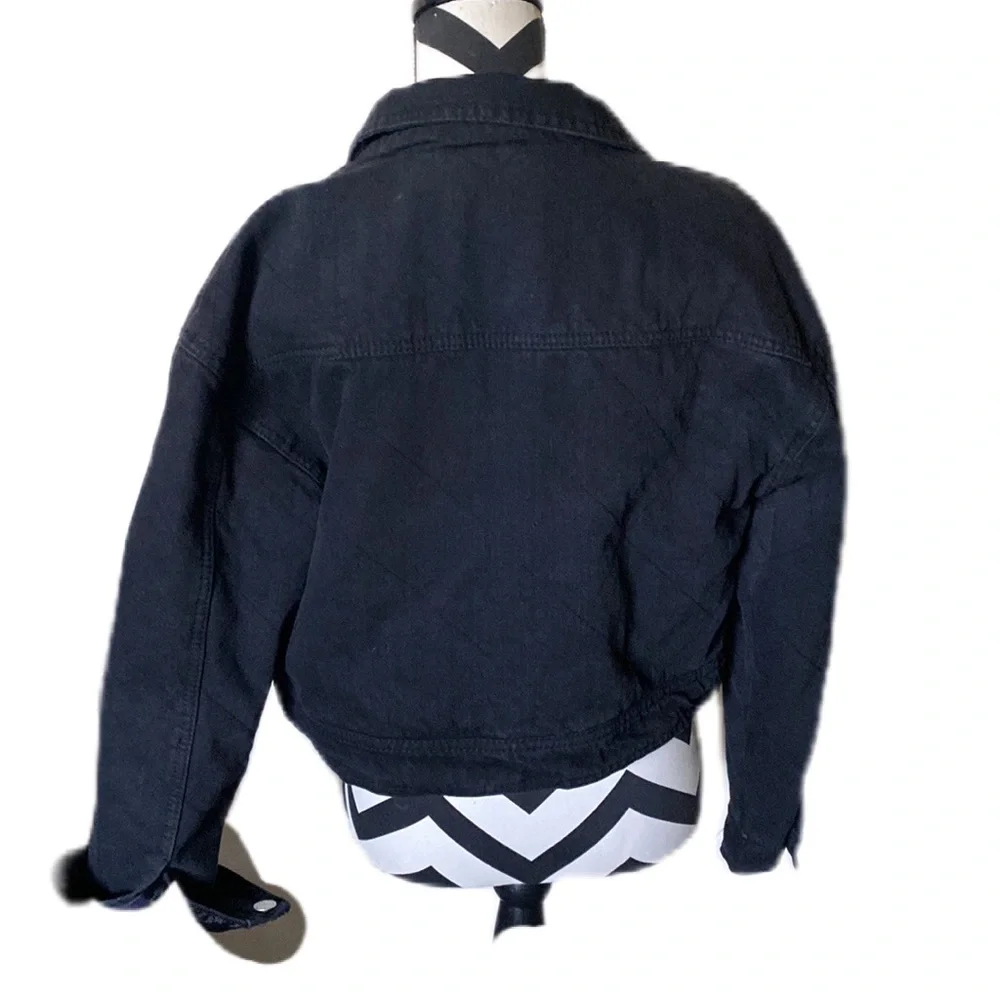 {MILA & TIFF} ~ DENIM COLLECTION- FULLY LINED ~ QUILT LOOK DENIM CROP JACKET - Picture 6 of 11